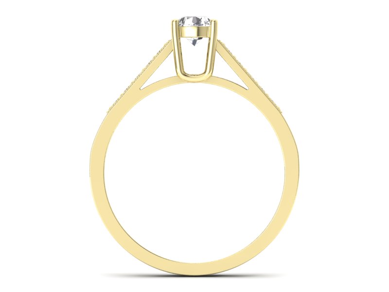 Pierścionek zaręczynowy z brylantami żółte złoto - P15138z