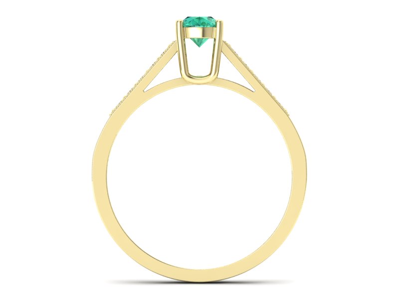 Złoty Pierścionek ze szmaragdem i diamentami - P15138zszm