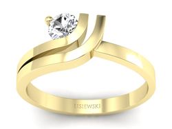 Złoty pierścionek zaręczynowy z brylantem - P15141z