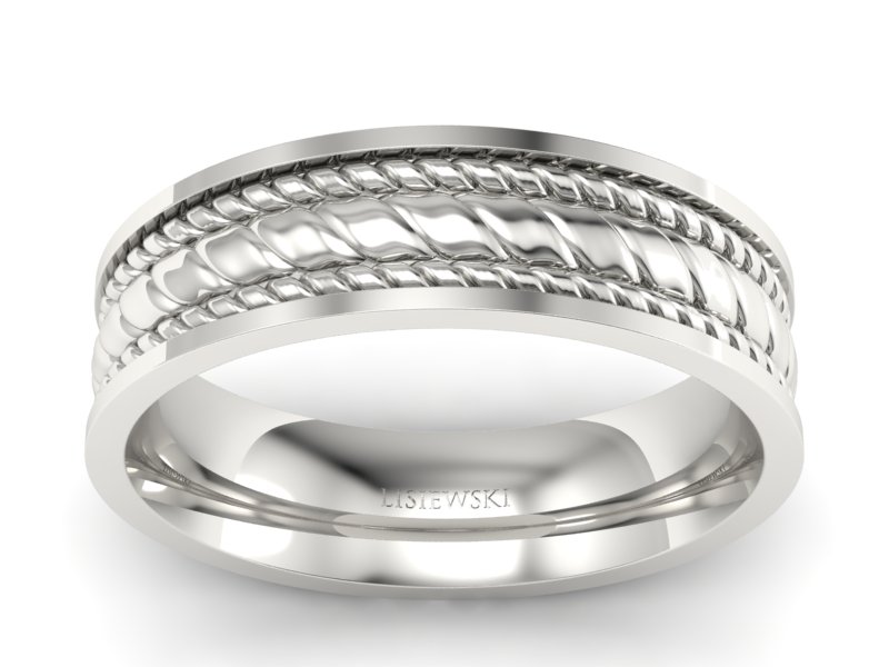Obrączka białe złoto płaska soczewkowa - P15148b - 1