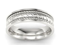 Obrączka białe złoto płaska soczewkowa - P15148b