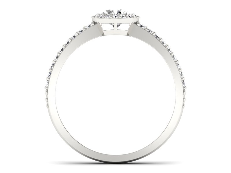 Złoty Pierścionek z diamentami białe złoto 585 - P15151b - 2