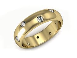 Obrączka z brylantami żółte złoto próba 585 - P15158z