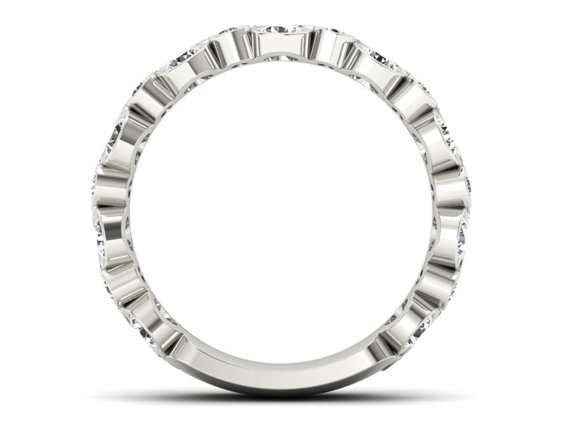 Obrączka z brylantami białe złoto - P15160b - 2
