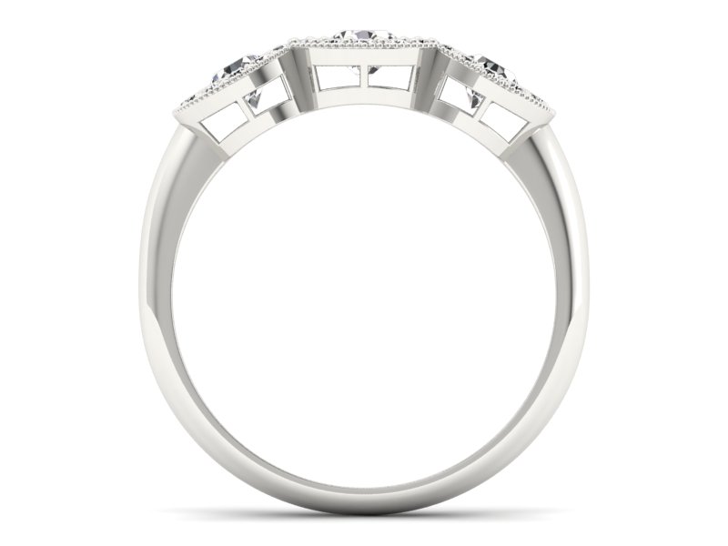 Złoty pierścionek z brylantami białe złoto - P15166b - 2