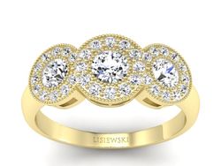 Złoty pierścionek z brylantami żółte złoto - P15166z