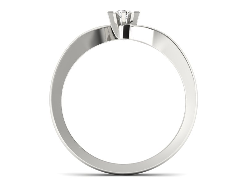 Złoty Pierścionek z brylantem białe złoto 585 - P15167b - 2