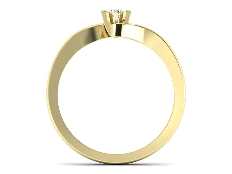 Złoty pierścionek zaręczynowy z brylantem - P15167z - 2