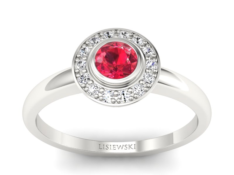 Pierścionek z rubinem i brylantami - P15168br1 - 1
