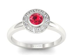Pierścionek z rubinem i brylantami - P15168br1
