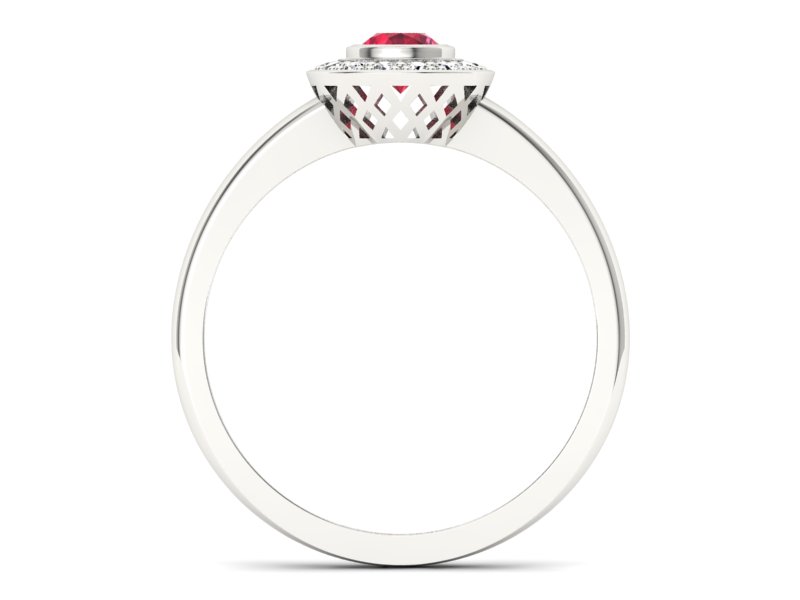 Pierścionek z rubinem i brylantami - P15168br1 - 2