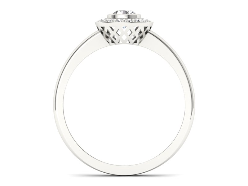 Złoty pierścionek z brylantami białe złoto - P15168bV - 2