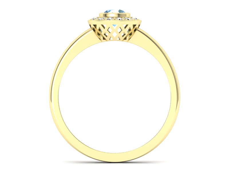 Złoty pierścionek z topazem i brylantami - P15168ztp - 2