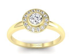 Złoty pierścionek z brylantami żółte złoto - P15168zV