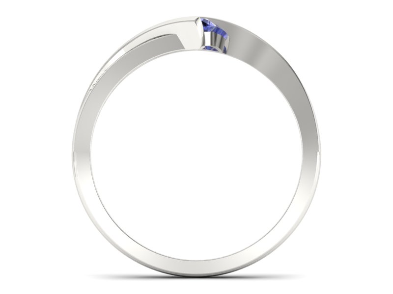 Pierścionek z tanzanitem białe złoto i brylantami - P15169bt - 2
