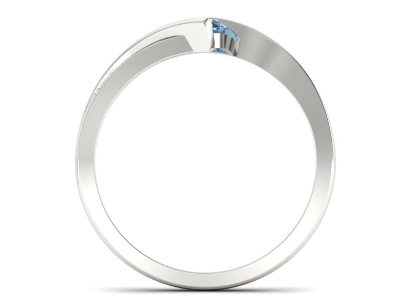 Pierścionek z topazem i brylantami białe złoto - P15169btp