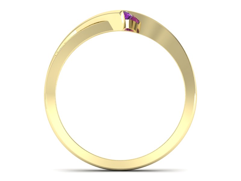 Pierścionek z ametystem i brylantami - P15169zam - 2