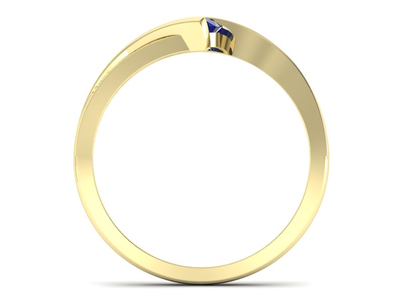 Pierścionek z szafirem i brylantami złoto - P15169zsz - 2
