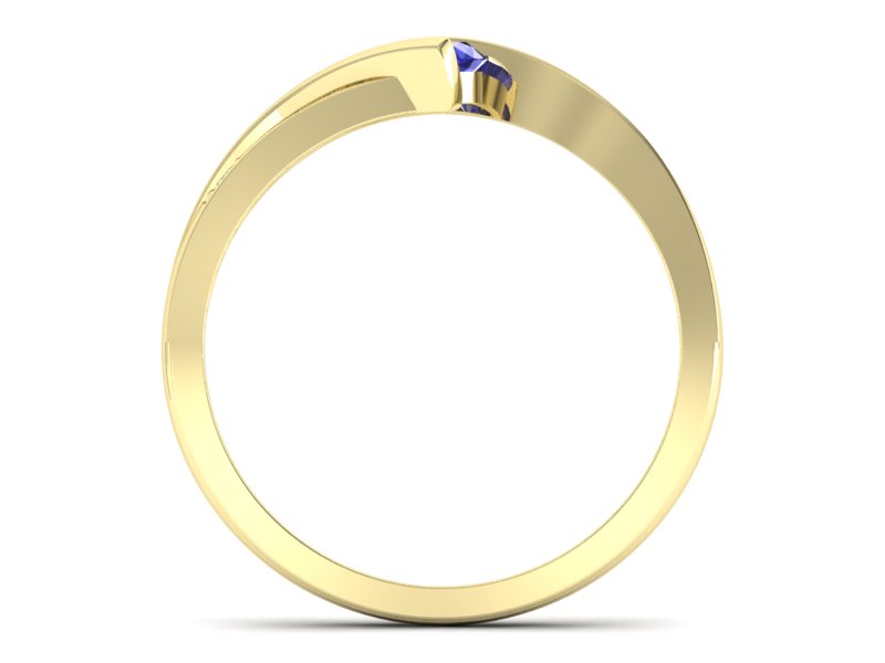 Pierścionek zaręczynowy z szafirem i brylantami - P15169zszc - 2