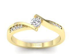 Złoty Pierścionek z brylantami żółte złoto 585 - P15169zV