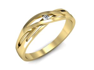 Pierścionek zaręczynowy z brylantem żółte złoto