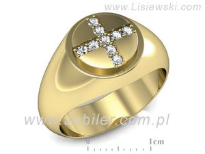 Sygnet męski złoty z brylantami żółte złoto