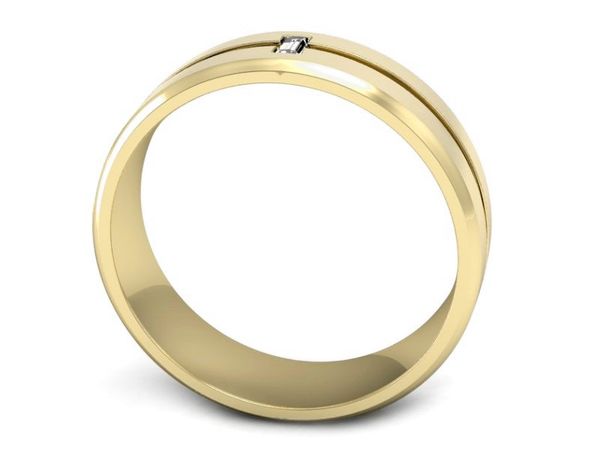 Obrączka żółte złoto z diamentem próba 585 - P15189zmp