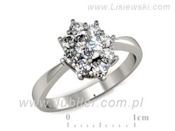 Złoty Pierścionek z diamentami białe złoto 585 - P15190b