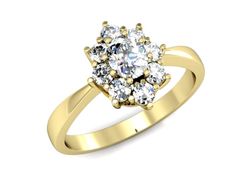 Złoty Pierścionek z diamentami żółte złoto 585 - P15190z