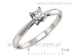 Złoty Pierścionek z diamentem białe złoto 14k - P15192b