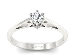 Złoty pierścionek z brylantem białe złoto - P15193b