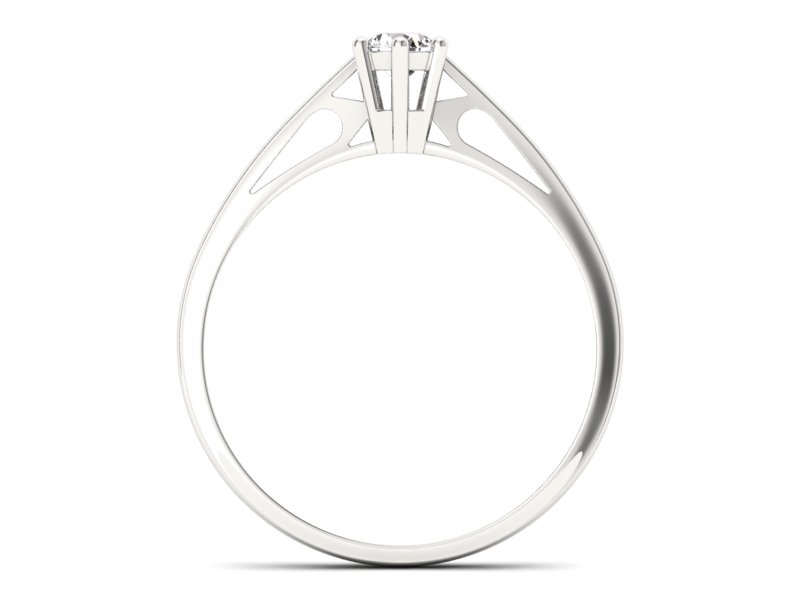 Złoty pierścionek z brylantem białe złoto - P15193b - 2