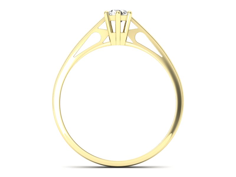 Złoty pierścionek z brylantem żółte złoto - P15193z - 2