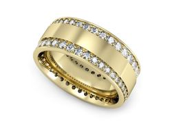 Obrączka z brylantami żółte złoto próba 585 - P15195z