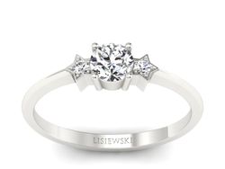 Pierścionek zaręczynowy z brylantami białe złoto - P15201b