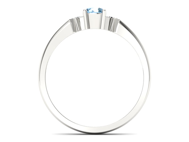 Pierścionek z topazem i brylantami białe złoto - P15201ba - 2