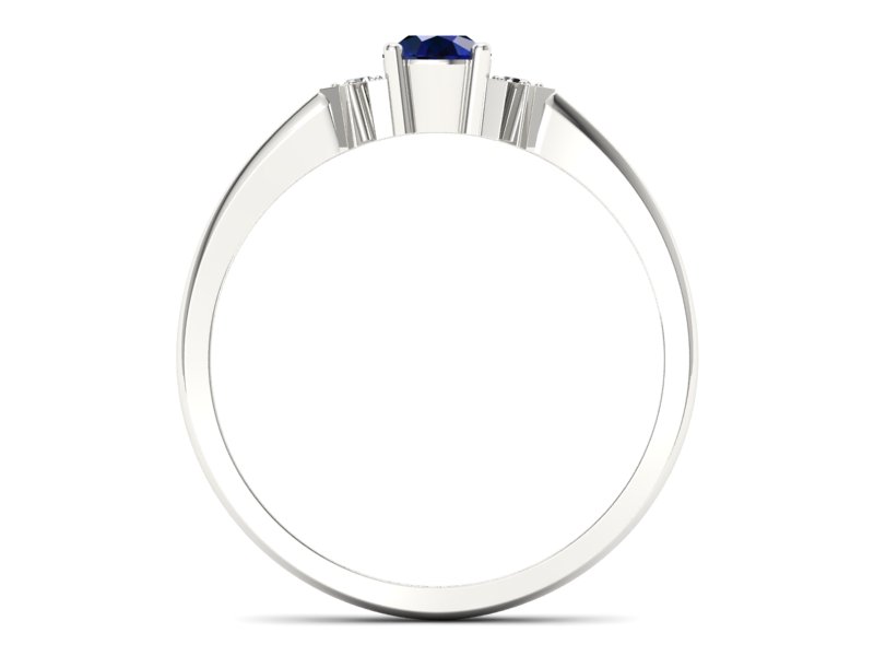 Pierścionek z szafirem i brylantami białe złoto - P15201bsz - 2