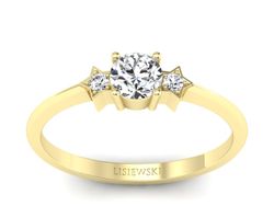 Złoty pierścionek z brylantami żółte złoto - P15201z