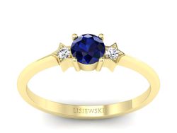 Pierścionek z szafirem i brylantami zloto 585 - P15201zsz