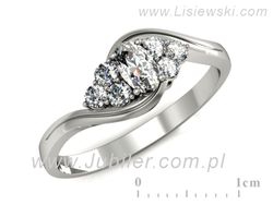 Złoty Pierścionek z diamentami białe złoto 585 - P15202b