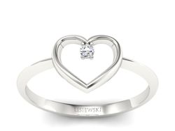 Złoty pierścionek z brylantem białe złoto - p15203b