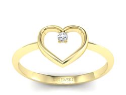 Pierścionek zaręczynowy z brylantem żółte złoto - p15203z