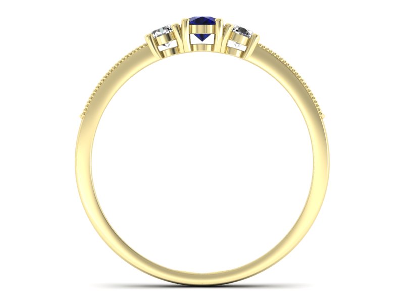 Złoty pierścionek ze spinelem i diamentami - p15204zsp - 2