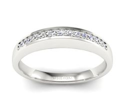 Złoty pierścionek z brylantami białe złoto - P15205b