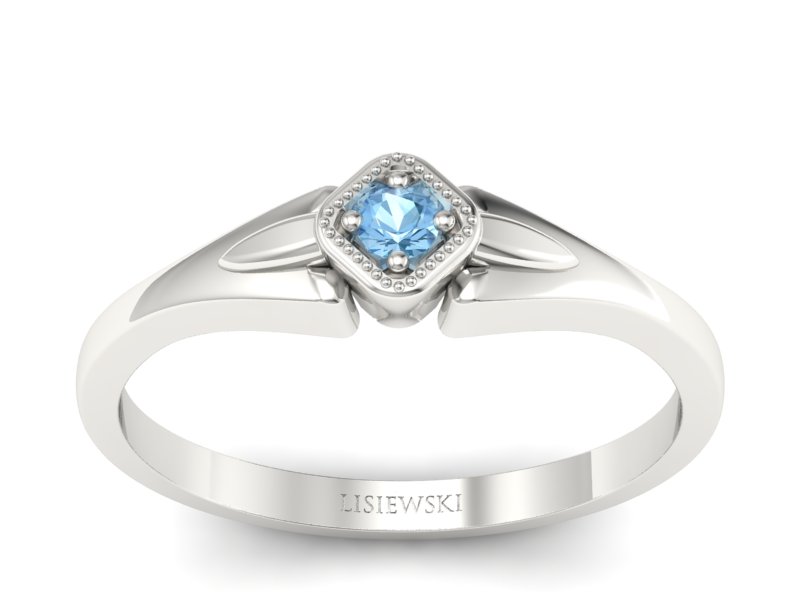 Złoty pierścionek z topazem białe złoto - P15207ba - 1