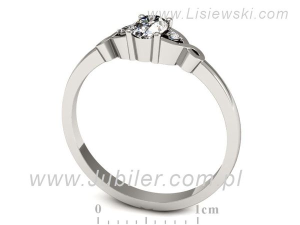 Złoty Pierścionek z diamentami białe złoto 585 - P15212b