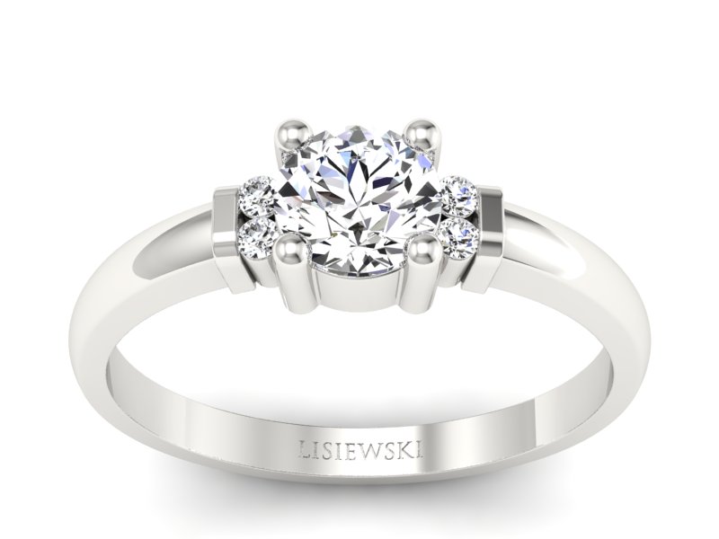 Złoty pierścionek z brylantami białe złoto - P15213b - 1