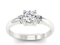 Złoty pierścionek z brylantami białe złoto - P15213b