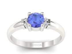 Pierścionek z tanzanitem białe złoto i brylantami - P15213bt