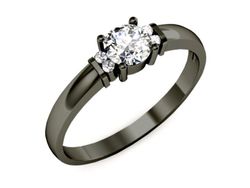 Złoty pierścionek z diamentami czarne złoto 585 - p15213cz